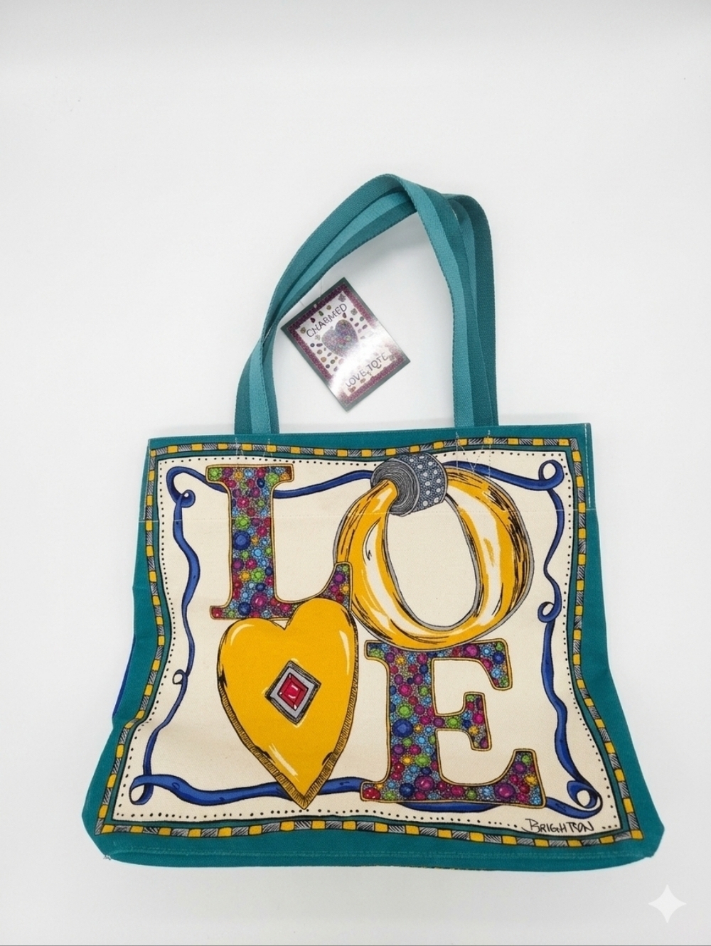 NEW Brighton Charmed Holiday Love Heart Canvas Tote Bag